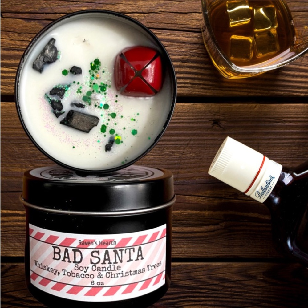 Bad Santa Candle 🎅🏽 Whiskey, Tobacco and Christmas Trees Scent